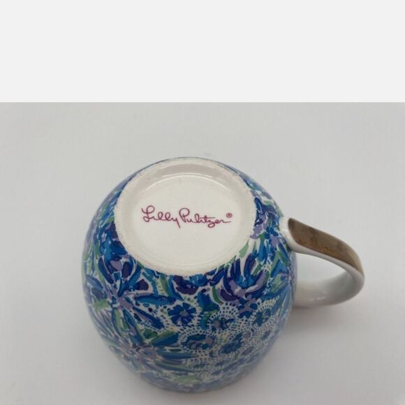 Lilly Pulitzer Ceramic Dinner Blue Coffee Mug Floral - Picture 7 of 7
